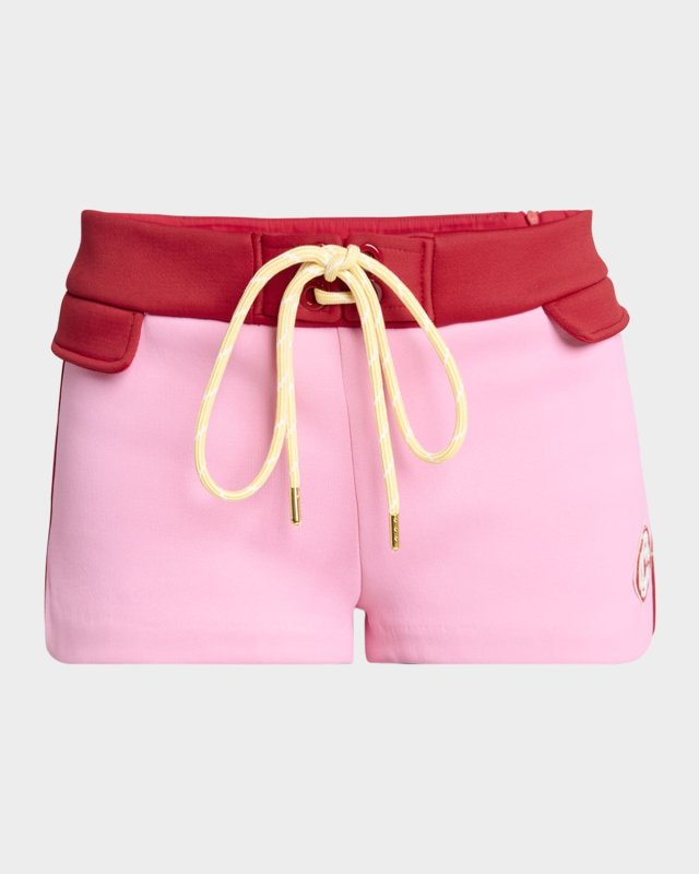 Colorblock Drawstring Mini Shorts